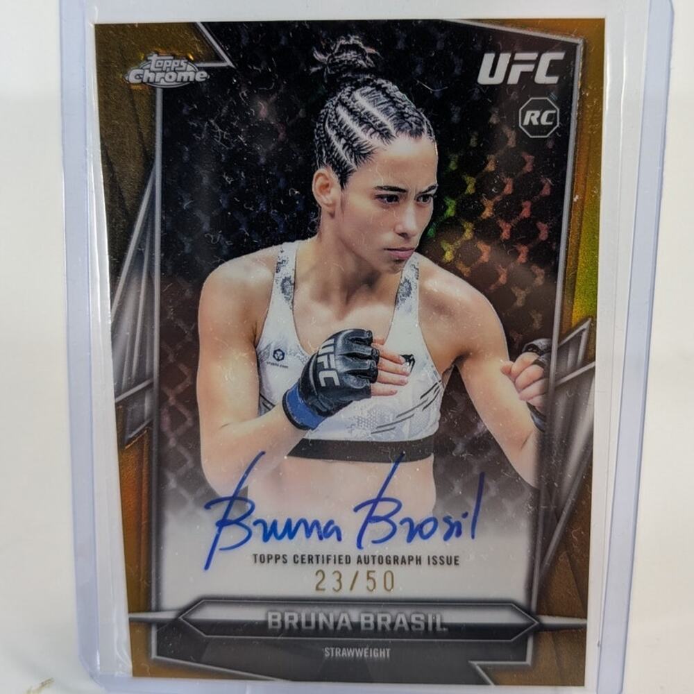 2026 Topps Chrome UFC Bruna Brasil #BAV-BB Gold Refractor /50 Autograph RC Auto